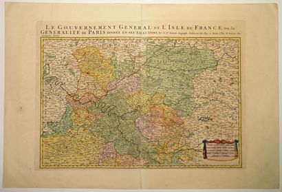 null ILE DE FRANCE. Carte de 1692 : « le Gouvernement général de L’ISLE DE FRANCE,...