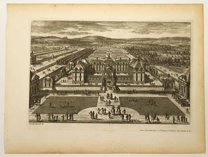 null SEINE-ET-MARNE. 17th century view of the Royal Castle of MONTCEAUX-LÈS-MEAUX....