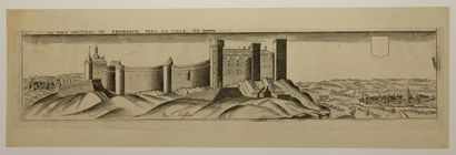  GIRONDE. Château de FRONSAC. Gravure XVIe : « Le Fort Chasteau de FRONSACQ, près...