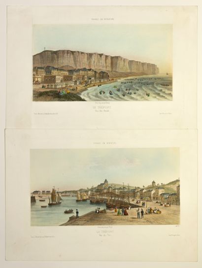 null SEINE-MARITIME. 2 Vues du TRÉPORT, série « France en miniature. » Lithographies...