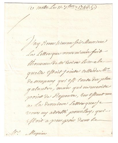 null Philippe-Charles De LA FARE, Count of Laugères, Marshal of France in 1746. Letter...