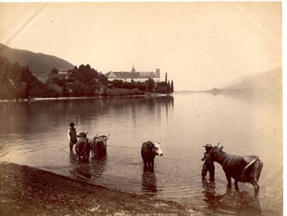 null SAVOIE. 2 old PHOTOS, early XXth, silver prints : View of AIX-LES-BAINS (73)...