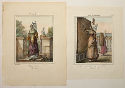 null EURE. "Suite de COSTUMES", 2 Lithographs XIX, by Charpentier Cie, Editors in...