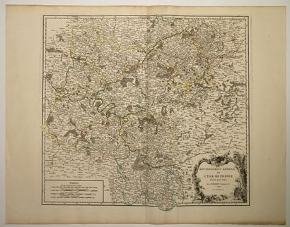 null ILE DE FRANCE. MAP of 1754: "General Government of ISLE DE FRANCE divided by...