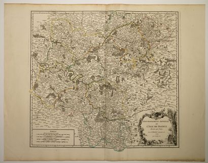 null ILE DE FRANCE. CARTE de 1754 : «Gouvernement général de L’ISLE DE FRANCE divisé...