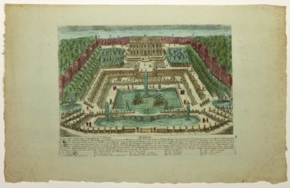 null CASTLE OF MARLY-LE-ROI (78). Engraving (23 x 36 cm) on blue paper, entitled...