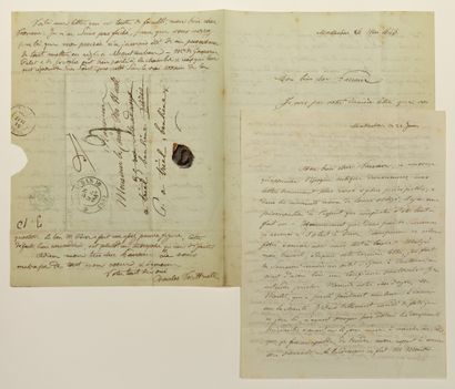 null YVELINES. Comte de VER-HUELL. 2 Lettres signées adressées à Charles VER-HUELL...