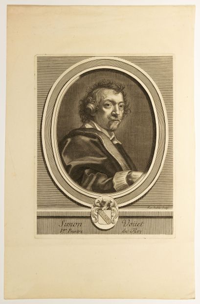 « Simon VOÜET, 1er Peintre du Roy. » (1590-1649) Gravure au burin de Jacques LUBIN...