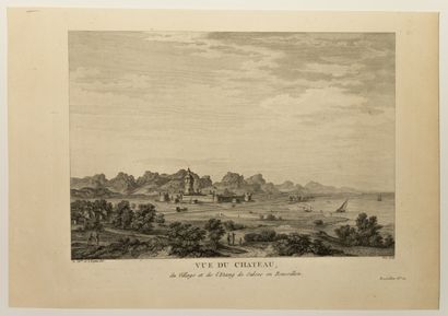 null PYRÉNÉES ORIENTALES. CHÂTEAU DE SALCES. Gravure XVIIIe de NÉE (c. 1780) sur...