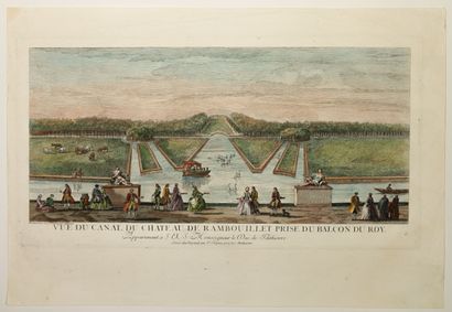 null YVELINES. « Vue du canal du Château de RAMBOUILLET prise du balcon du Roy, appartenant...