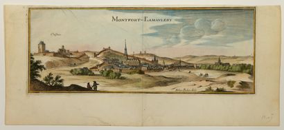 YVELINES. 17th century view of MONTFORT-L'AMAURY,...