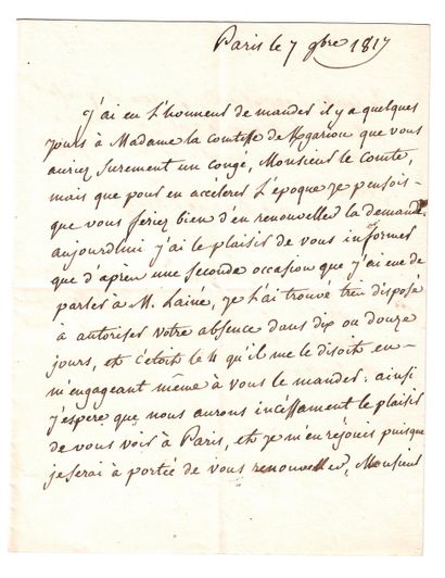 null Charles César, Duc de DAMAS D’ANTIGNY (1758 – 1829) Maréchal de Camp, Officier...