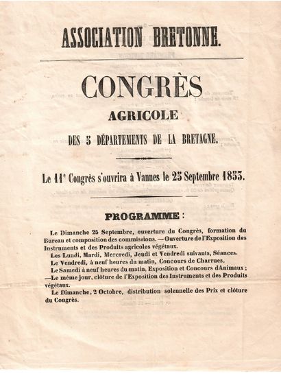 null "BRETON ASSOCIATION. Agricultural Congress of the 5 Departments of Brittany....