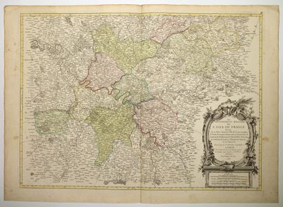 null ILE DE FRANCE. Map of 1780 : " The Military Government of ISLE DE FRANCE, divided...