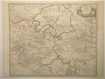 null PARIS AND THE ILE DE FRANCE. Map end of XVIIIth c : " Environs de Paris " by...