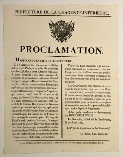 Proclamation du Roi LOUIS XVIII aux habitants...