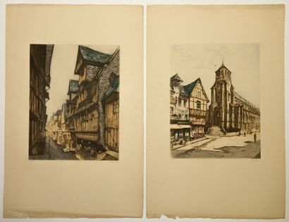 null LISIEUX (Calvados). 3 Lithographies en couleurs (33 x 50 cm) signées CARLOIS,...