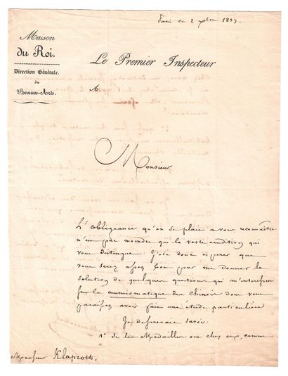 null Jules MARESCHAL, Littérateur Français (1793 – 1876) Avocat, Premier Inspecteur...