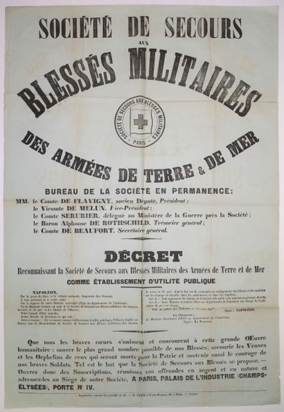 null CRÉATION DE LA CROIX-ROUGE FRANÇAISE, le 25 Mai 1864, Reconnu par Décret Impérial...