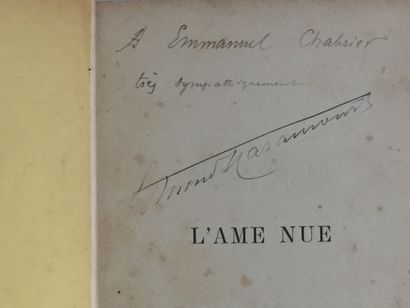 null [HARAUCOURT (Edmond) : l'Âme Nue. Paris, Charpentier Cie, publishers 1885. In-12...