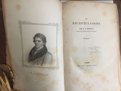 null BOUILLY (J.-N.): Mes récapitulations. Janet, s.d. (1836-1837). 3 vol. in-8 bradel...