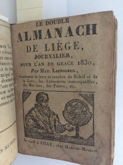 null ALMANACH - DIVINATION - 3 Almanachs reliés en 1 volume In-32 demi-chagrin moderne:...