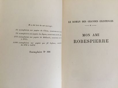 null BERAUD (Henri): Mon ami Robespierre. Plon, 1927. In-8 broché, non rogné, non...