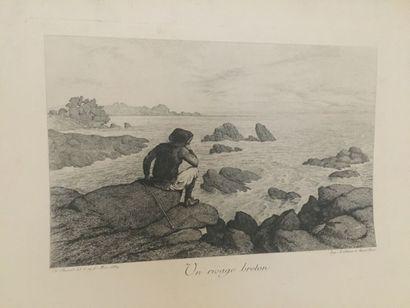 null BUSNEL (Th.): A Breton shore. Etching printed by Salmaon and Ardail. 1889. Size...