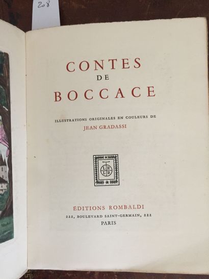 null BOCCACE: Contes. Editions Rombaldi, 1951. In-8 broché. Edition illustrée de...