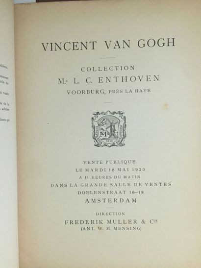 null VAN GOGH (Vincent): Collection M.-L. C. ENTHOVEN Voorburg, près La Haye. Vente...