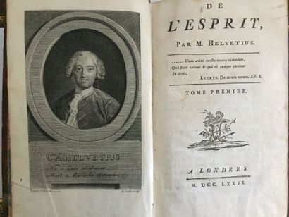 null HELVETIUS: Oeuvres complètes. Londres, 1776. 4 vol. in-8 veau marbré d'époque,...