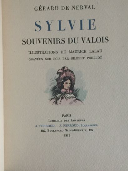 null NERVAL (Gérard de): Sylvie. Ferroud, 1943. In-8 plein veau mauve, 1er plat orné...
