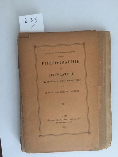null SPOELBERCH de LOVENJOUL (Vicomte de): Bibliographie et littérature (trouvailles...
