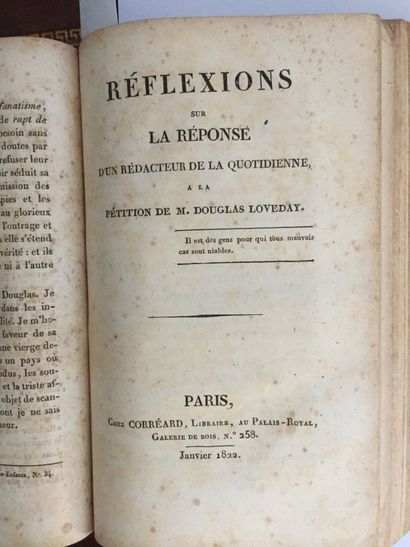 null [RESTAURATION] Réunion factice de 17 textes reliés en 1 vol. in-8 (reliure très...