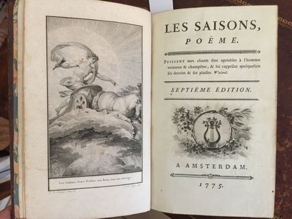 null SAINT-LAMBERT: Les Saisons, poëme. Amsterdam, 1775. In-8 veau marbré d'époque,...