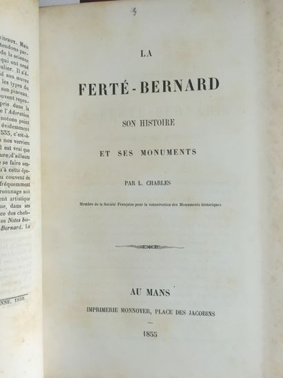 null SARTHE - La FERTE BERNARD: Réunion de 5 plaquettes en 1 volume in-8 demi-toile...