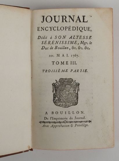 null PERIODIQUE - Journal encyclopédique…Bouillon, Imprimerie du Journal, 1761-1770....
