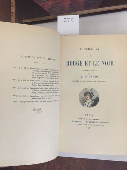 null STENDHAL: Le Rouge et le Noir. Paris, Ferroud, 1921. 2 vol. petit in-8 reliés...