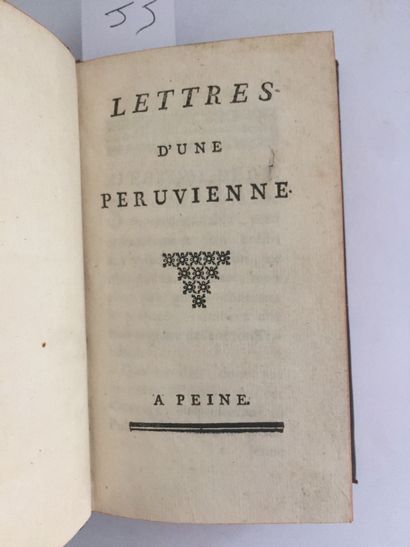 null GRAFFIGNY (Mme de): Lettres d'une Péruvienne. A Peine, sans date (1747). Relié...