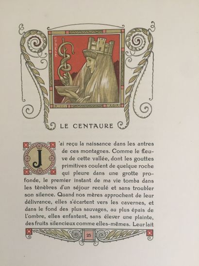 null GUERIN (R. de): Le Centaure; La Bacchante. Plonk Nourrit, 1925. In-8 en feuilles...