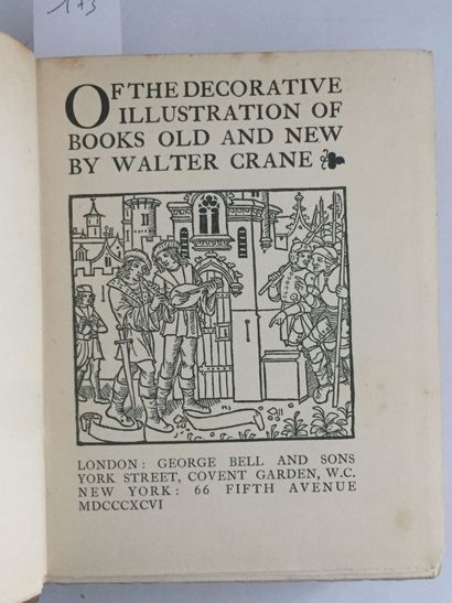 null CRANE (Walter): Of the decorative illustration of books old and new. London,...