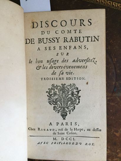 null BUSSY-RABUTIN : Discours du comte Bussy-Rabutin à ses enfants, sur le bon usage...