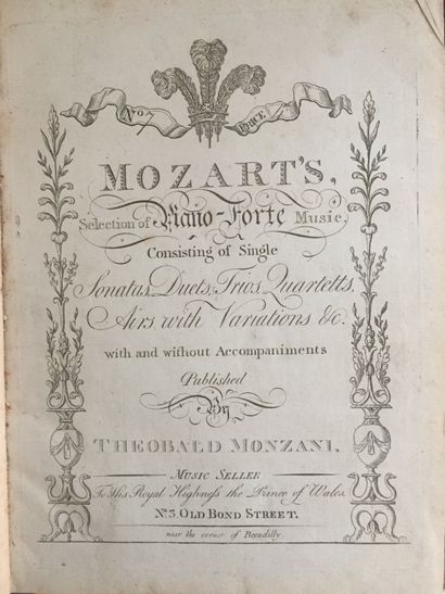 null MUSIC - MOZART - A collection of scores for piano forte in one volume in-4,...