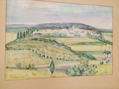 null ZELTER Georges (1932 -) GARD: Lussan, Gard village. Watercolor on paper, signed...