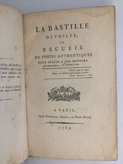 null REVOLUTION Française - CHARPENTIER: La Bastille dévoilée ou recueil de pièces...