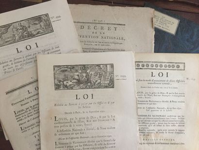 null FRENCH REVOLUTION: Army: Collection of 6 printed documents, in-4: -Loi relative...