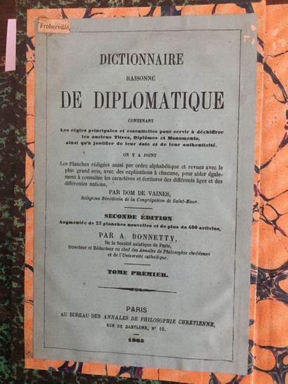 null VAINES (Dom de) : Dictionnaire raisonné de diplomatique…Annales de Philosophie...