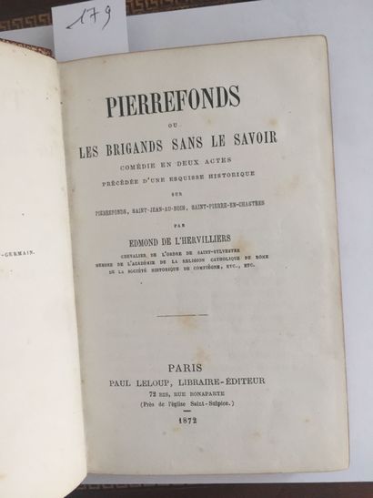 null L'HERVILLIERS (Edmond de): Réunion de 4 pièces en Editions Originales reliées...