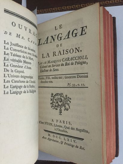 null CARACCIOLI: La religion de l'honnête homme. Nyon, 1766. In-12 basane marbrée...