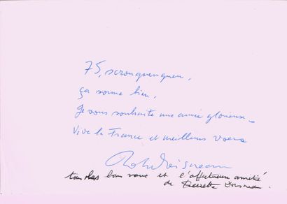 null Robert DOISNEAU (1912-1994, photographe) / Carte de vœux personnelle autographe...